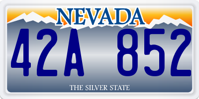 NV license plate 42A852