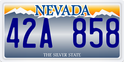 NV license plate 42A858