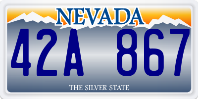 NV license plate 42A867