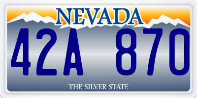 NV license plate 42A870