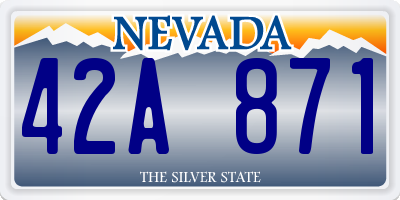 NV license plate 42A871