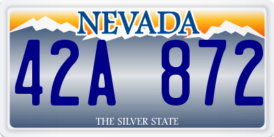 NV license plate 42A872