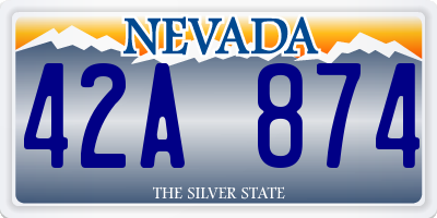 NV license plate 42A874