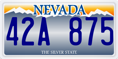NV license plate 42A875