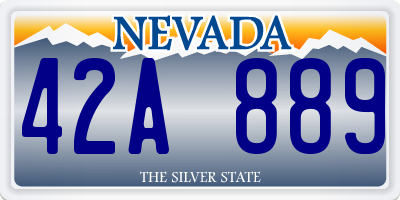 NV license plate 42A889