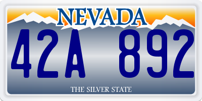 NV license plate 42A892
