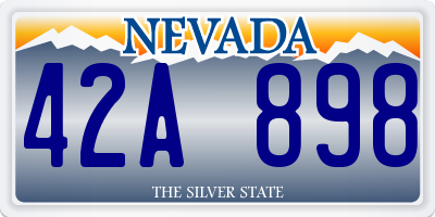 NV license plate 42A898