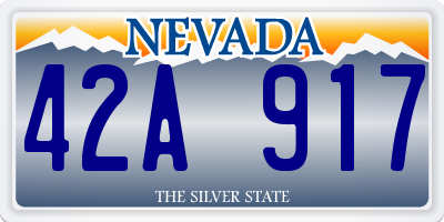 NV license plate 42A917