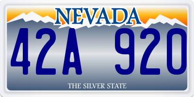 NV license plate 42A920