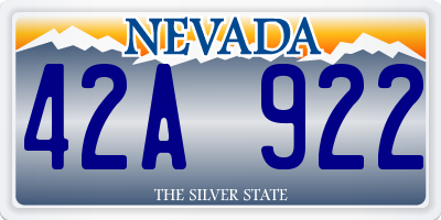 NV license plate 42A922