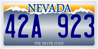 NV license plate 42A923