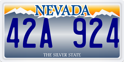 NV license plate 42A924