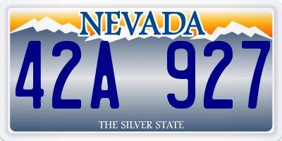NV license plate 42A927