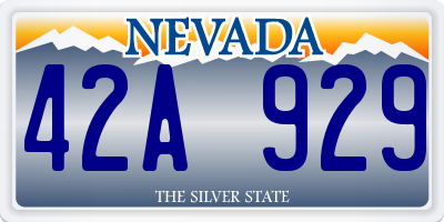 NV license plate 42A929