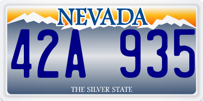 NV license plate 42A935