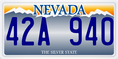 NV license plate 42A940