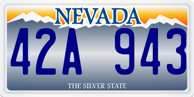 NV license plate 42A943