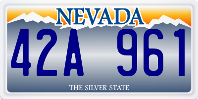 NV license plate 42A961