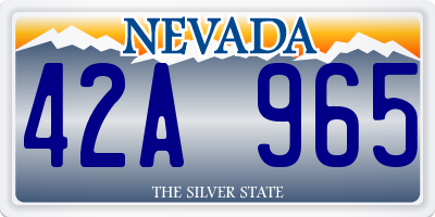 NV license plate 42A965