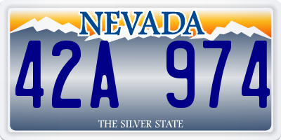 NV license plate 42A974