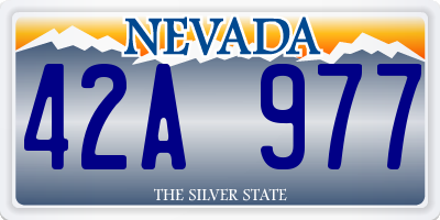 NV license plate 42A977