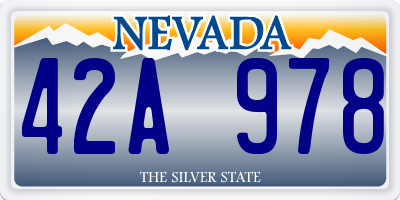 NV license plate 42A978
