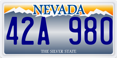 NV license plate 42A980