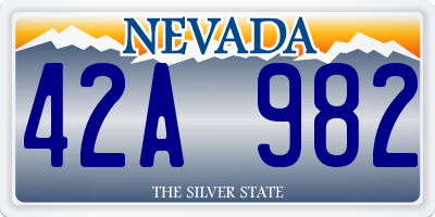 NV license plate 42A982