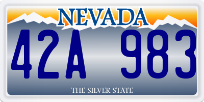 NV license plate 42A983