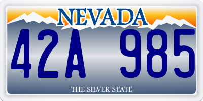 NV license plate 42A985