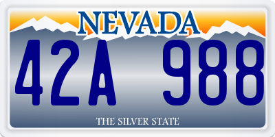 NV license plate 42A988