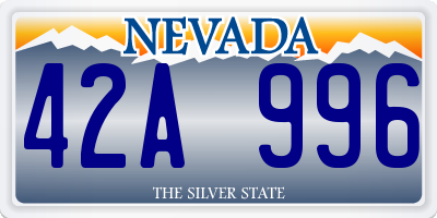 NV license plate 42A996
