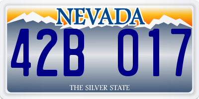 NV license plate 42B017
