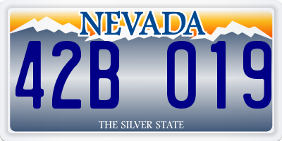 NV license plate 42B019