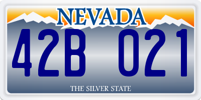 NV license plate 42B021