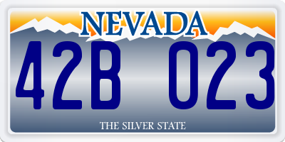 NV license plate 42B023