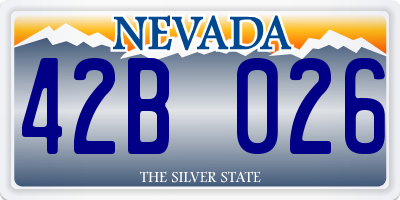NV license plate 42B026