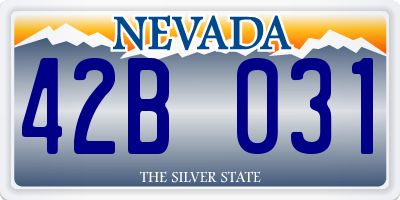 NV license plate 42B031