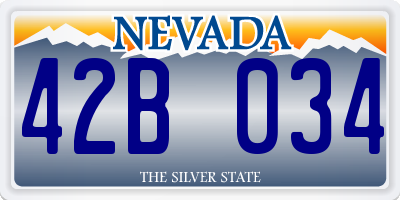NV license plate 42B034
