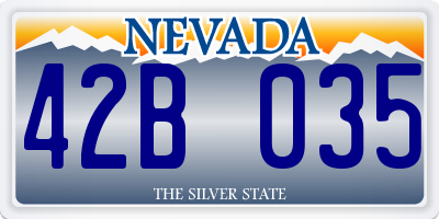 NV license plate 42B035