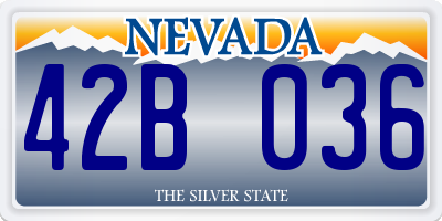 NV license plate 42B036