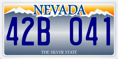 NV license plate 42B041