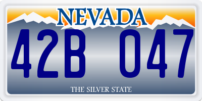NV license plate 42B047