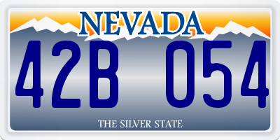 NV license plate 42B054