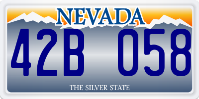 NV license plate 42B058