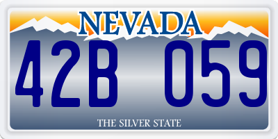 NV license plate 42B059