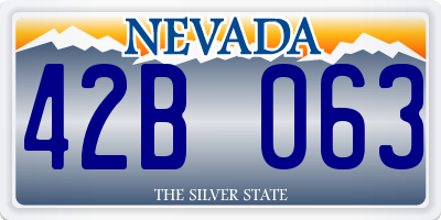 NV license plate 42B063