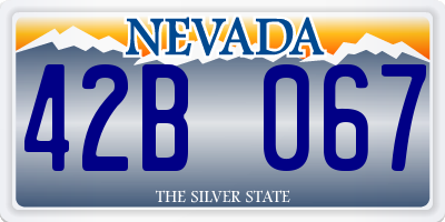 NV license plate 42B067