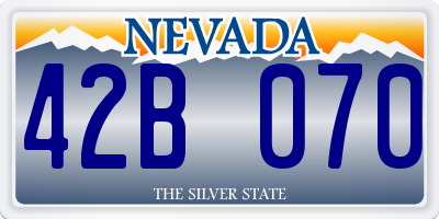 NV license plate 42B070