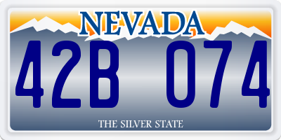 NV license plate 42B074